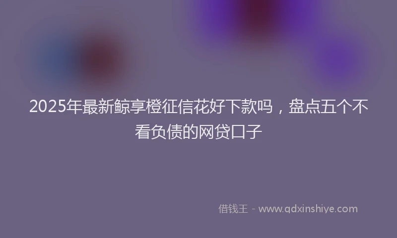 2025年最新鲸享橙征信花好下款吗，盘点五个不看负债的网贷口子