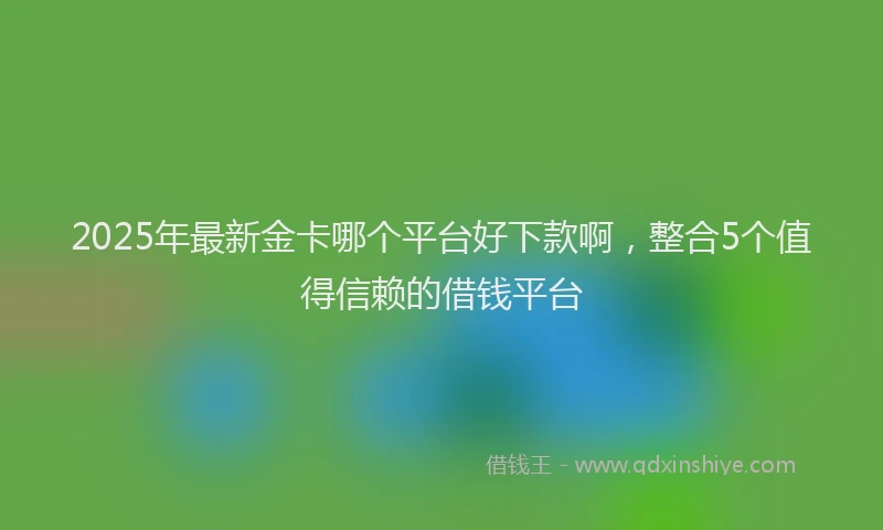 2025年最新金卡哪个平台好下款啊，整合5个值得信赖的借钱平台