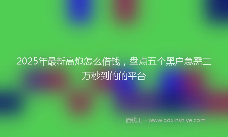 2025年最新高炮怎么借钱，盘点五个黑户急需三万秒到的的平台