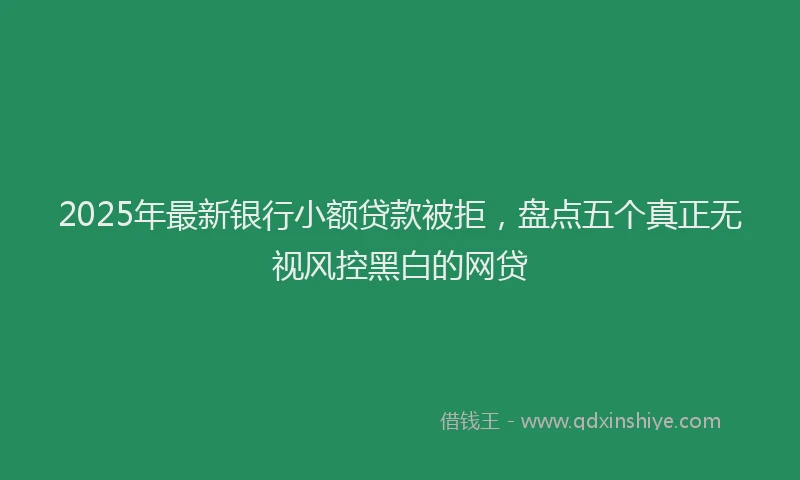 2025年最新银行小额贷款被拒，盘点五个真正无视风控黑白的网贷