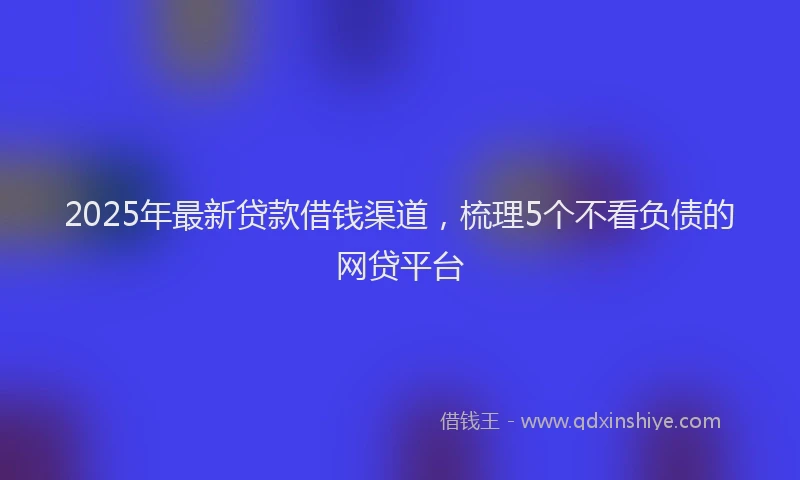 2025年最新贷款借钱渠道，梳理5个不看负债的网贷平台