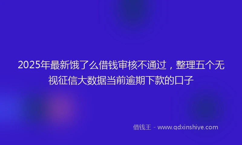 2025年最新饿了么借钱审核不通过，整理五个无视征信大数据当前逾期下款的口子