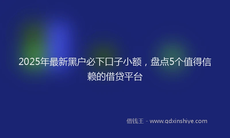 2025年最新黑户必下口子小额，盘点5个值得信赖的借贷平台