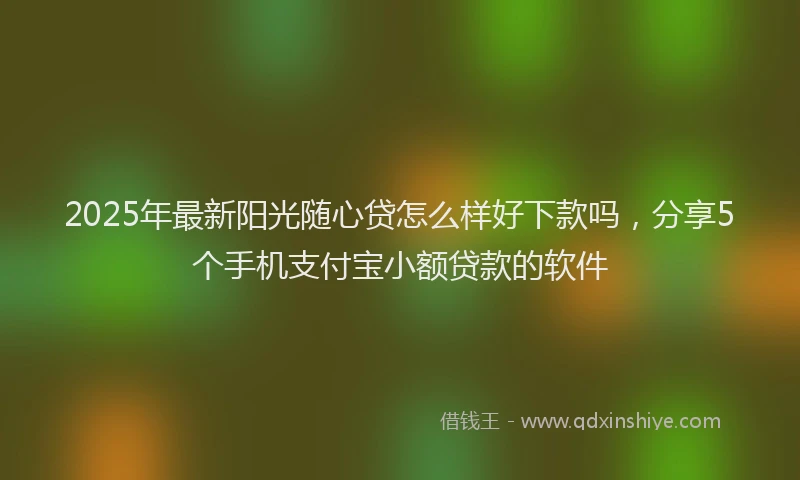 2025年最新阳光随心贷怎么样好下款吗，分享5个手机支付宝小额贷款的软件