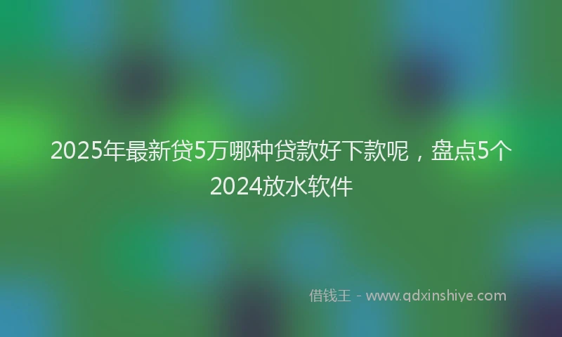 2025年最新贷5万哪种贷款好下款呢，盘点5个2024放水软件
