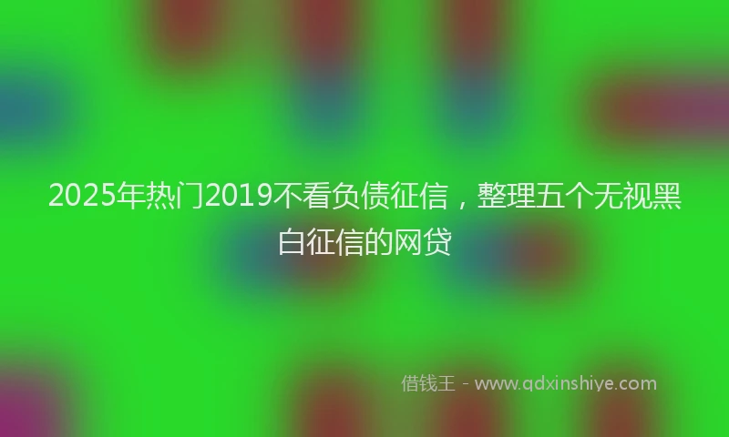 2025年热门2019不看负债征信，整理五个无视黑白征信的网贷
