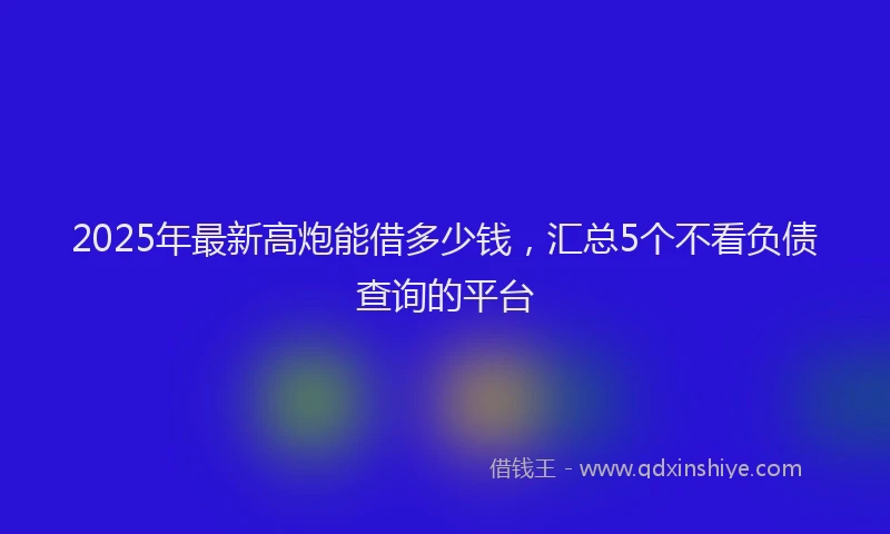 2025年最新高炮能借多少钱，汇总5个不看负债查询的平台