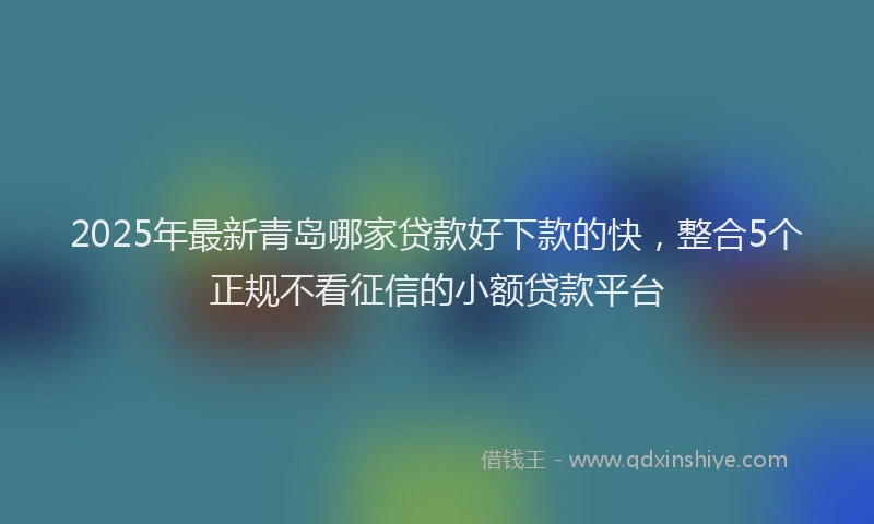 2025年最新青岛哪家贷款好下款的快，整合5个正规不看征信的小额贷款平台