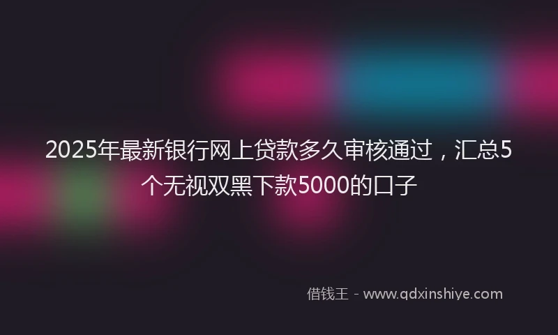 2025年最新银行网上贷款多久审核通过，汇总5个无视双黑下款5000的口子