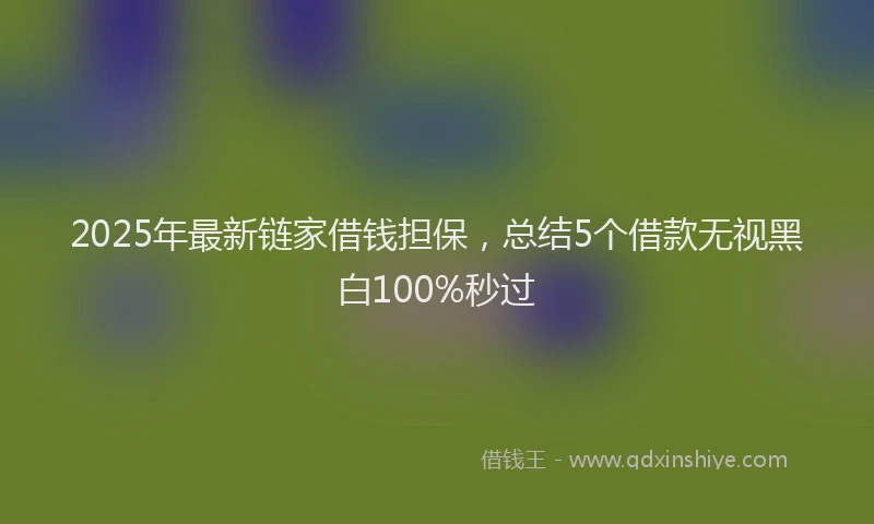 2025年最新链家借钱担保，总结5个借款无视黑白100%秒过