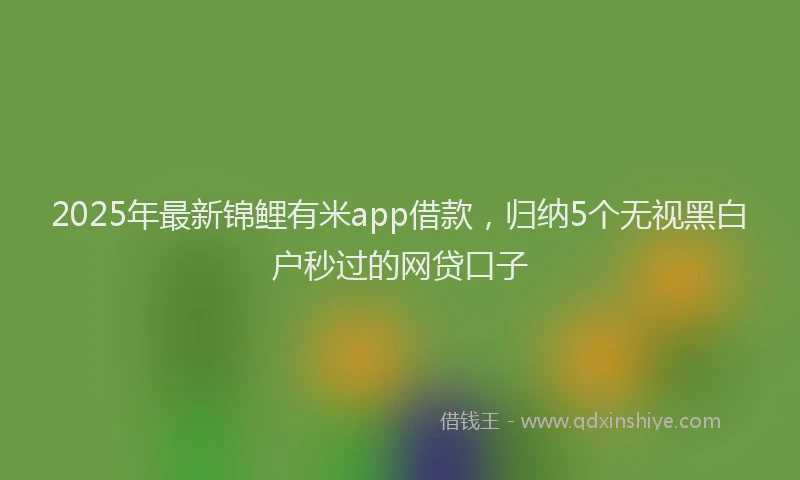 2025年最新锦鲤有米app借款，归纳5个无视黑白户秒过的网贷口子