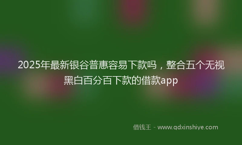 2025年最新银谷普惠容易下款吗，整合五个无视黑白百分百下款的借款app
