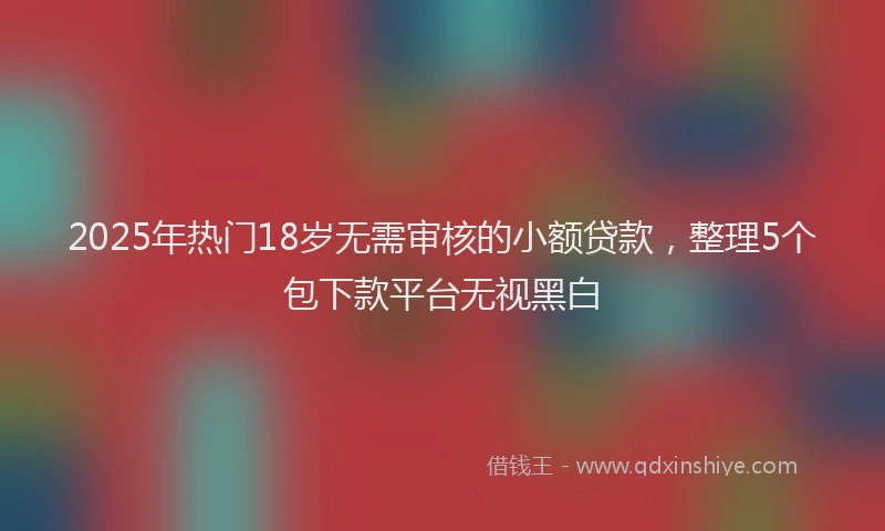 2025年热门18岁无需审核的小额贷款，整理5个包下款平台无视黑白