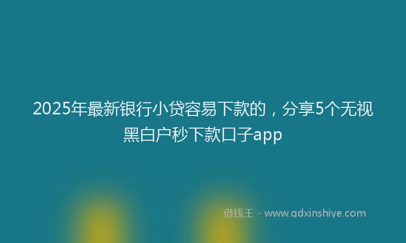 2025年最新银行小贷容易下款的，分享5个无视黑白户秒下款口子app