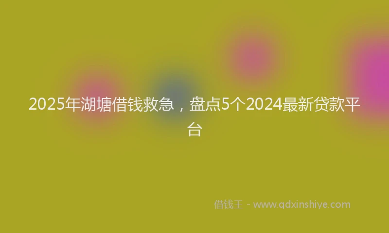 2025年湖塘借钱救急，盘点5个2024最新贷款平台