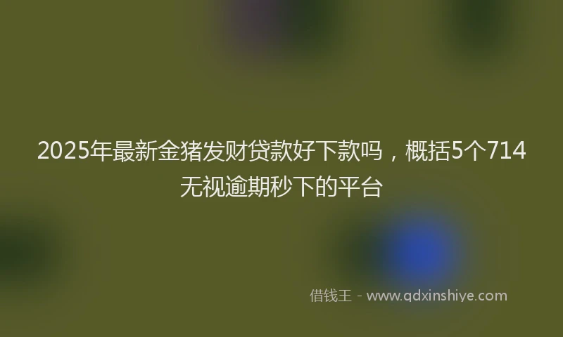 2025年最新金猪发财贷款好下款吗，概括5个714无视逾期秒下的平台