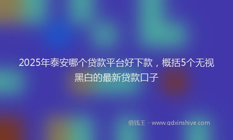 2025年泰安哪个贷款平台好下款，概括5个无视黑白的最新贷款口子