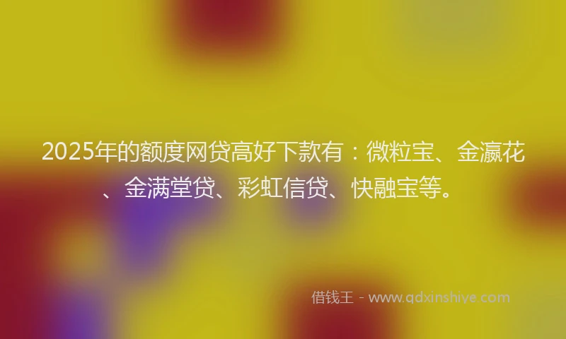 2025年的额度网贷高好下款有：微粒宝、金瀛花、金满堂贷、彩虹信贷、快融宝等。
