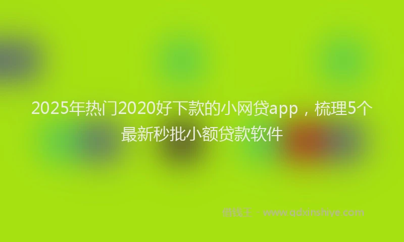 2025年热门2020好下款的小网贷app，梳理5个最新秒批小额贷款软件