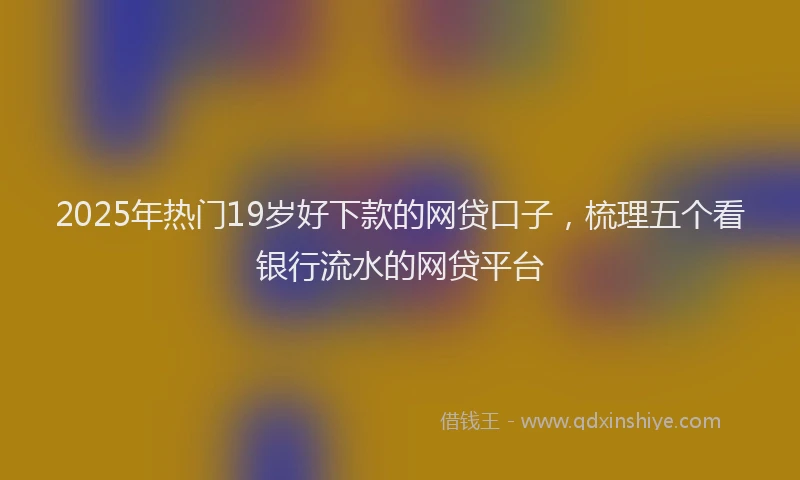 2025年热门19岁好下款的网贷口子，梳理五个看银行流水的网贷平台