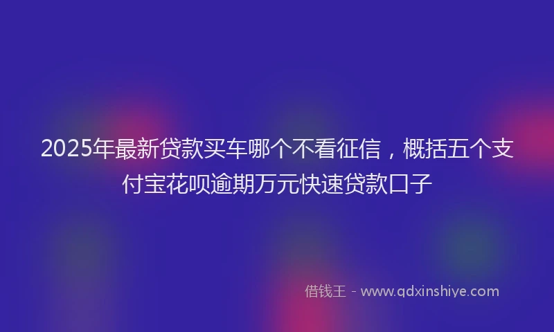 2025年最新贷款买车哪个不看征信，概括五个支付宝花呗逾期万元快速贷款口子