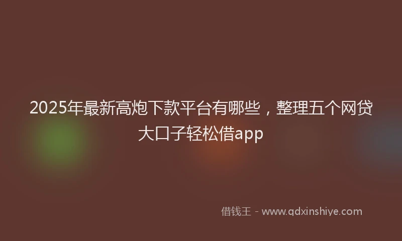 2025年最新高炮下款平台有哪些，整理五个网贷大口子轻松借app