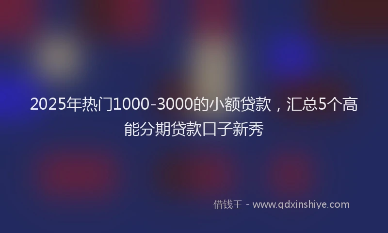 2025年热门1000-3000的小额贷款，汇总5个高能分期贷款口子新秀