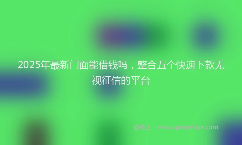 2025年最新门面能借钱吗，整合五个快速下款无视征信的平台