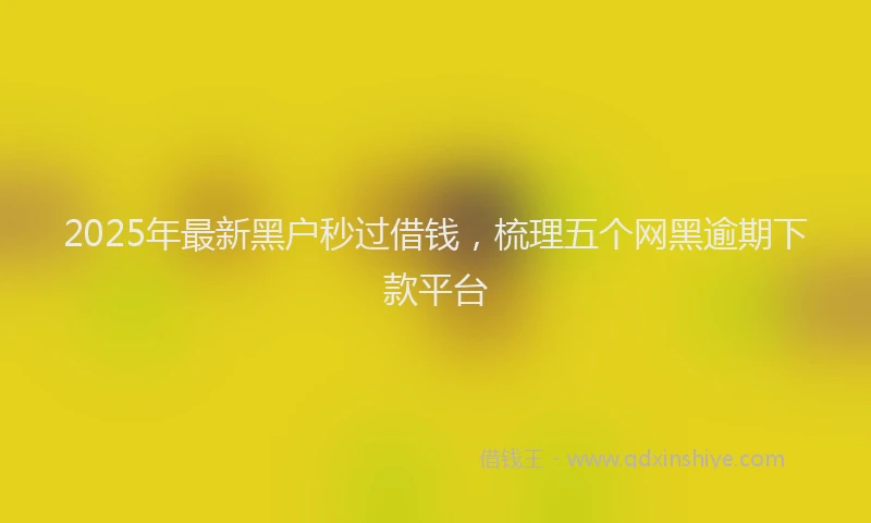 2025年最新黑户秒过借钱，梳理五个网黑逾期下款平台