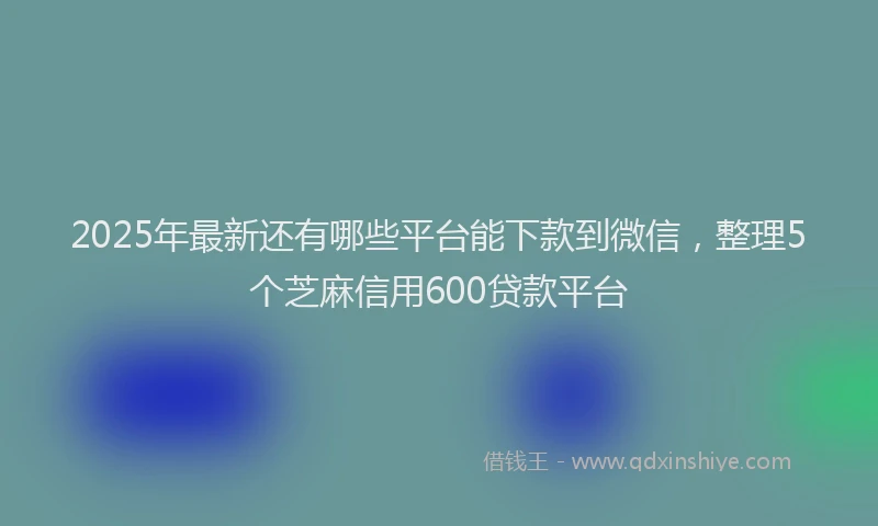 2025年最新还有哪些平台能下款到微信，整理5个芝麻信用600贷款平台