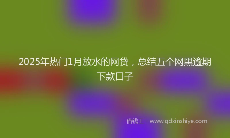 2025年热门1月放水的网贷，总结五个网黑逾期下款口子