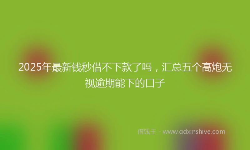 2025年最新钱秒借不下款了吗，汇总五个高炮无视逾期能下的口子