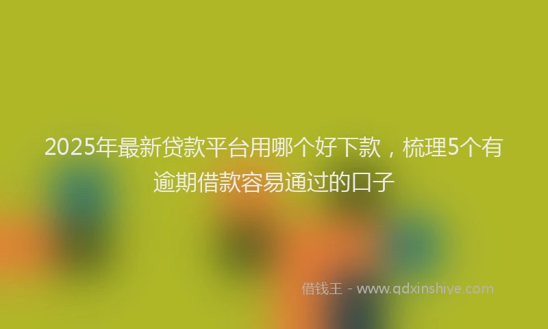 2025年最新贷款平台用哪个好下款，梳理5个有逾期借款容易通过的口子