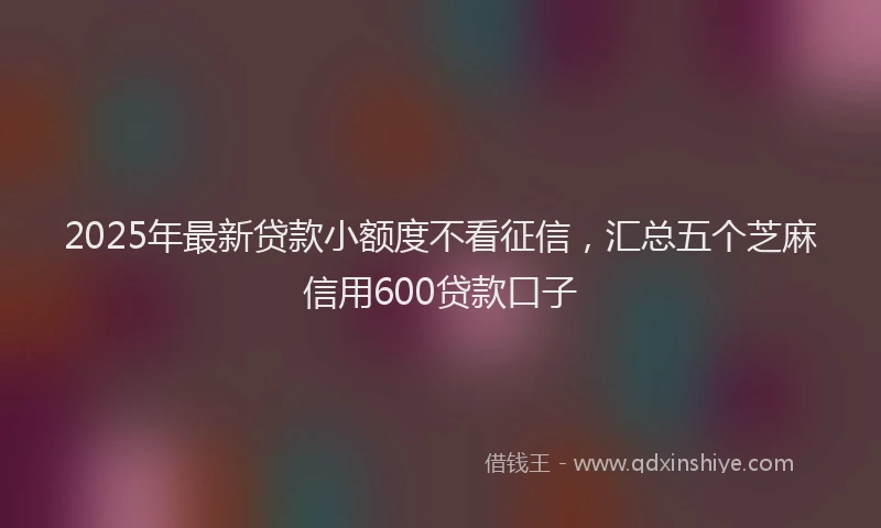 2025年最新贷款小额度不看征信，汇总五个芝麻信用600贷款口子