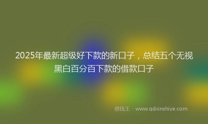 2025年最新超级好下款的新口子，总结五个无视黑白百分百下款的借款口子