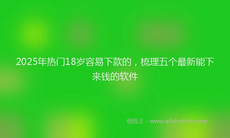 2025年热门18岁容易下款的，梳理五个最新能下来钱的软件