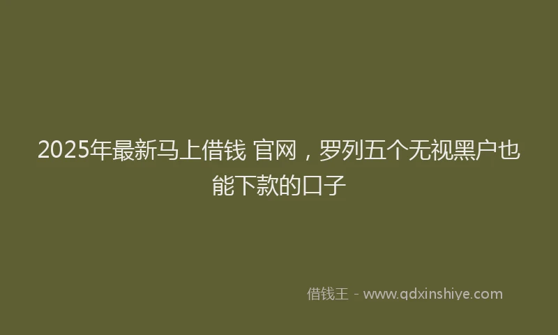 2025年最新马上借钱 官网，罗列五个无视黑户也能下款的口子