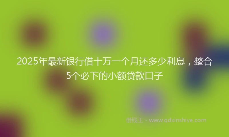2025年最新银行借十万一个月还多少利息，整合5个必下的小额贷款口子