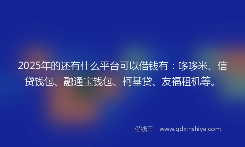 2025年的还有什么平台可以借钱有：哆哆米、信贷钱包、融通宝钱包、柯基贷、友福租机等。