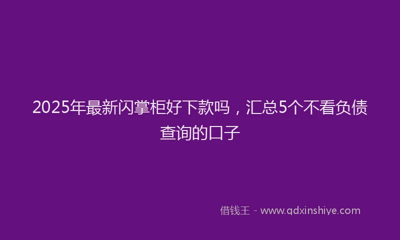 2025年最新闪掌柜好下款吗，汇总5个不看负债查询的口子