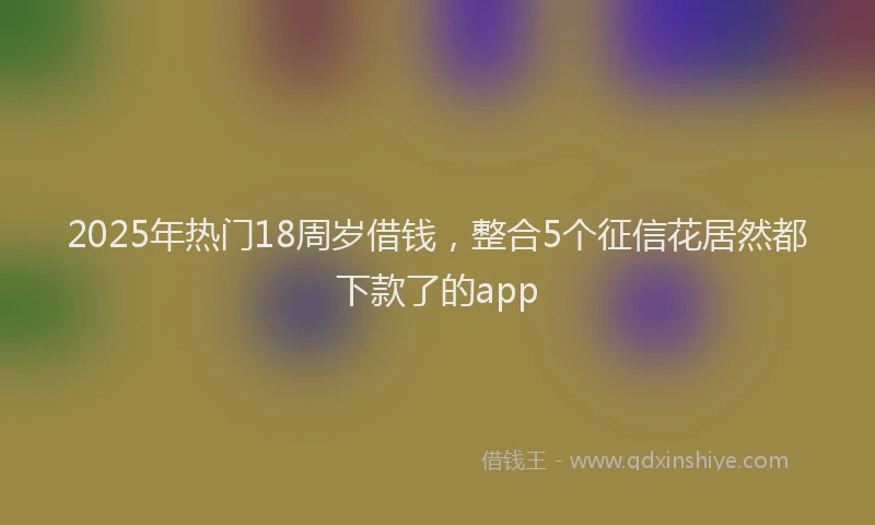 2025年热门18周岁借钱，整合5个征信花居然都下款了的app
