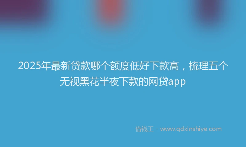 2025年最新贷款哪个额度低好下款高，梳理五个无视黑花半夜下款的网贷app