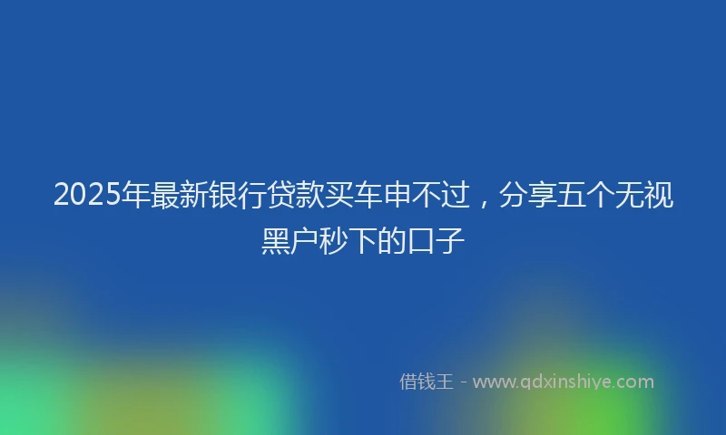 2025年最新银行贷款买车申不过，分享五个无视黑户秒下的口子