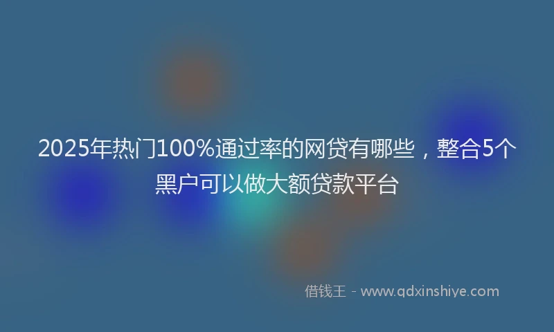 2025年热门100%通过率的网贷有哪些，整合5个黑户可以做大额贷款平台
