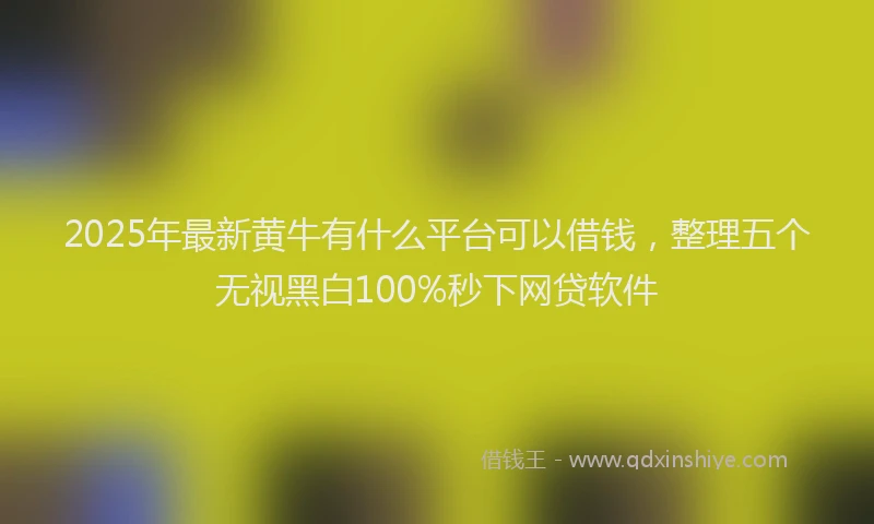 2025年最新黄牛有什么平台可以借钱，整理五个无视黑白100%秒下网贷软件
