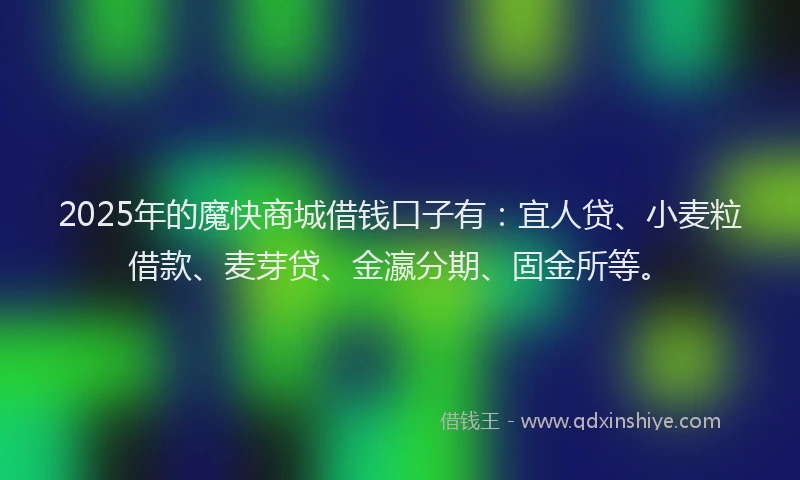2025年的魔快商城借钱口子有：宜人贷、小麦粒借款、麦芽贷、金瀛分期、固金所等。