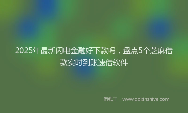 2025年最新闪电金融好下款吗，盘点5个芝麻借款实时到账速借软件