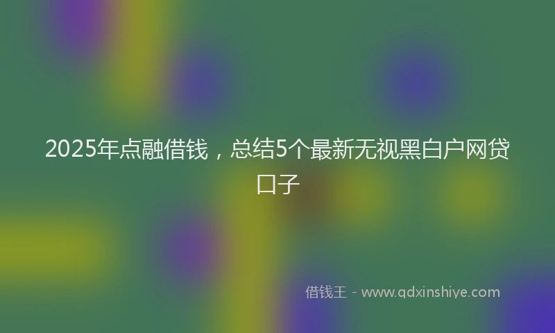 2025年点融借钱，总结5个最新无视黑白户网贷口子