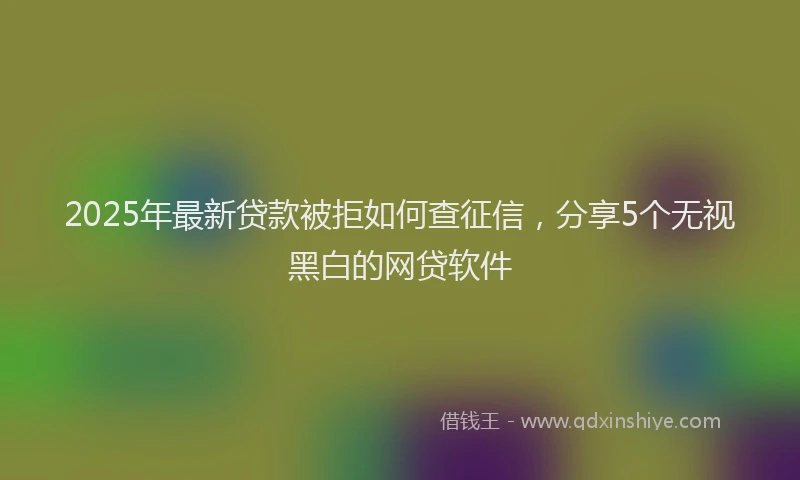 2025年最新贷款被拒如何查征信，分享5个无视黑白的网贷软件