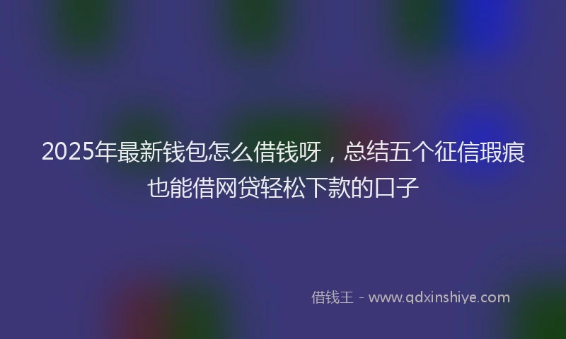 2025年最新钱包怎么借钱呀，总结五个征信瑕疵也能借网贷轻松下款的口子